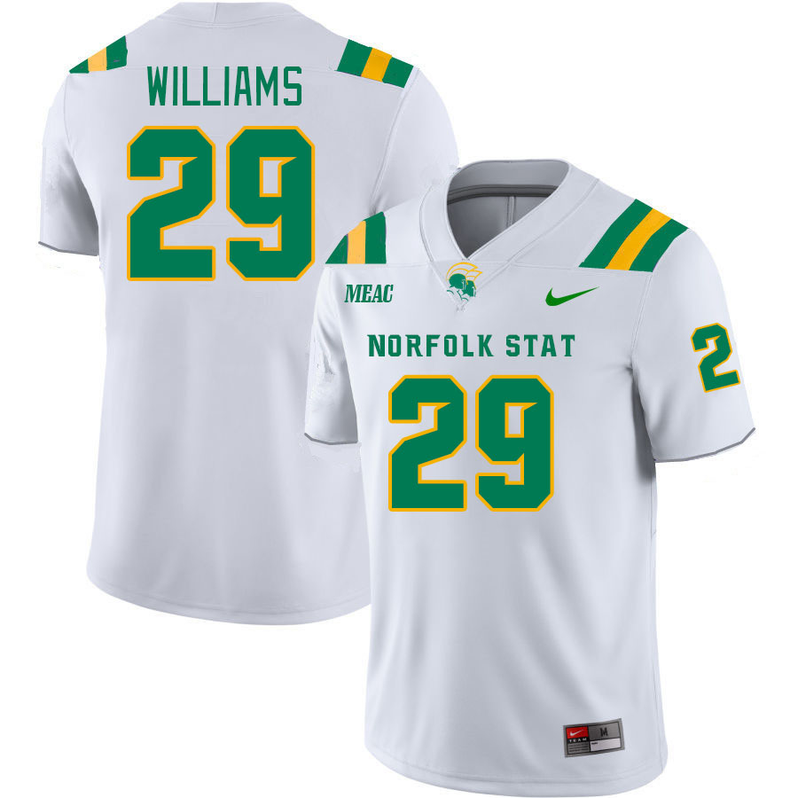Men-Youth #29 A.J. Williams Norfolk State Spartans 2023 College Football Jerseys Stitched-White